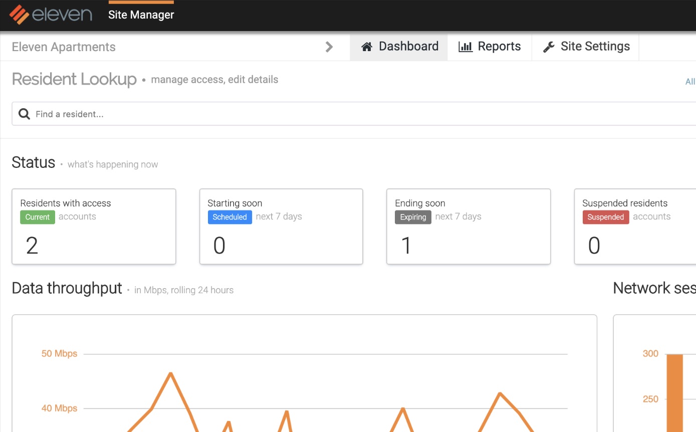 ElevenOS Site Manager dashboard