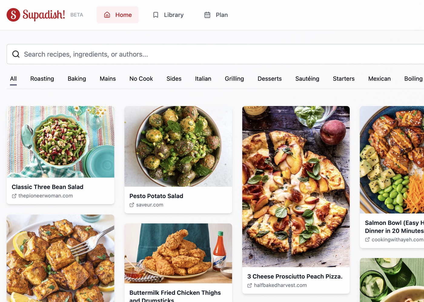 Supadish recipe library